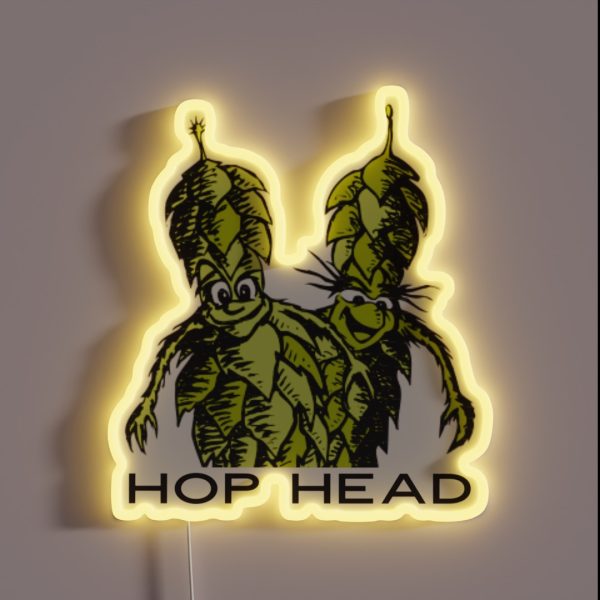 Funny Hop Head Craft Beer Hoptimism Gear RGB Neon Sign