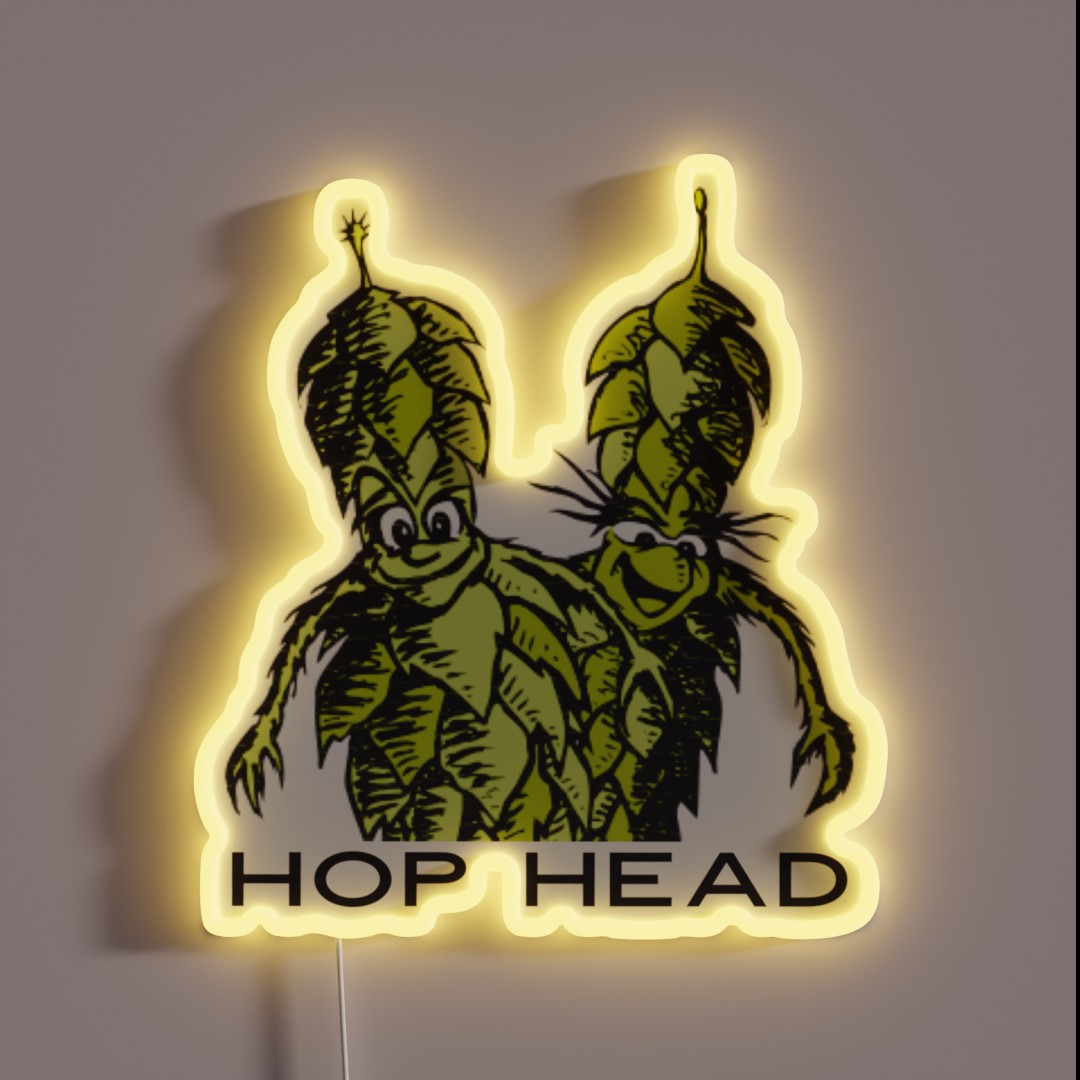 Funny Hop Head Craft Beer Hoptimism Gear RGB Neon Sign Funny Hop Head Craft Beer Hoptimism Gear RGB Neon Sign