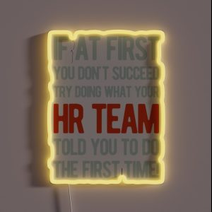 Funny Human Resources HR RGB Neon Sign
