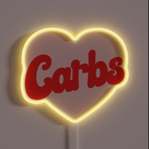 Funny I Love Carbs Print RGB Neon Sign