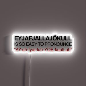 Funny Iceland Eyjafjallajokull Volcano Hiking Word RGB Neon Sign