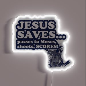 Funny Jesus Hockey RGB Neon Sign