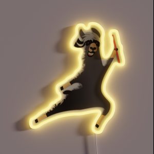 Funny Llama Ninja Crochet Hook RGB Neon Sign