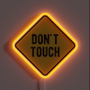 Funny Motorcycle Or Biker Helmet Design Don T Touch Warning RGB Neon Sign