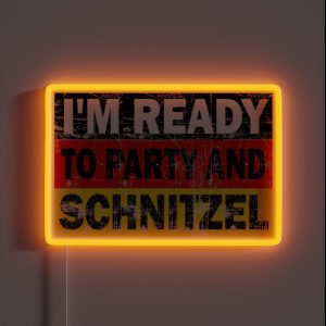 Funny Oktoberfest Party And Schnitzel RGB Neon Sign