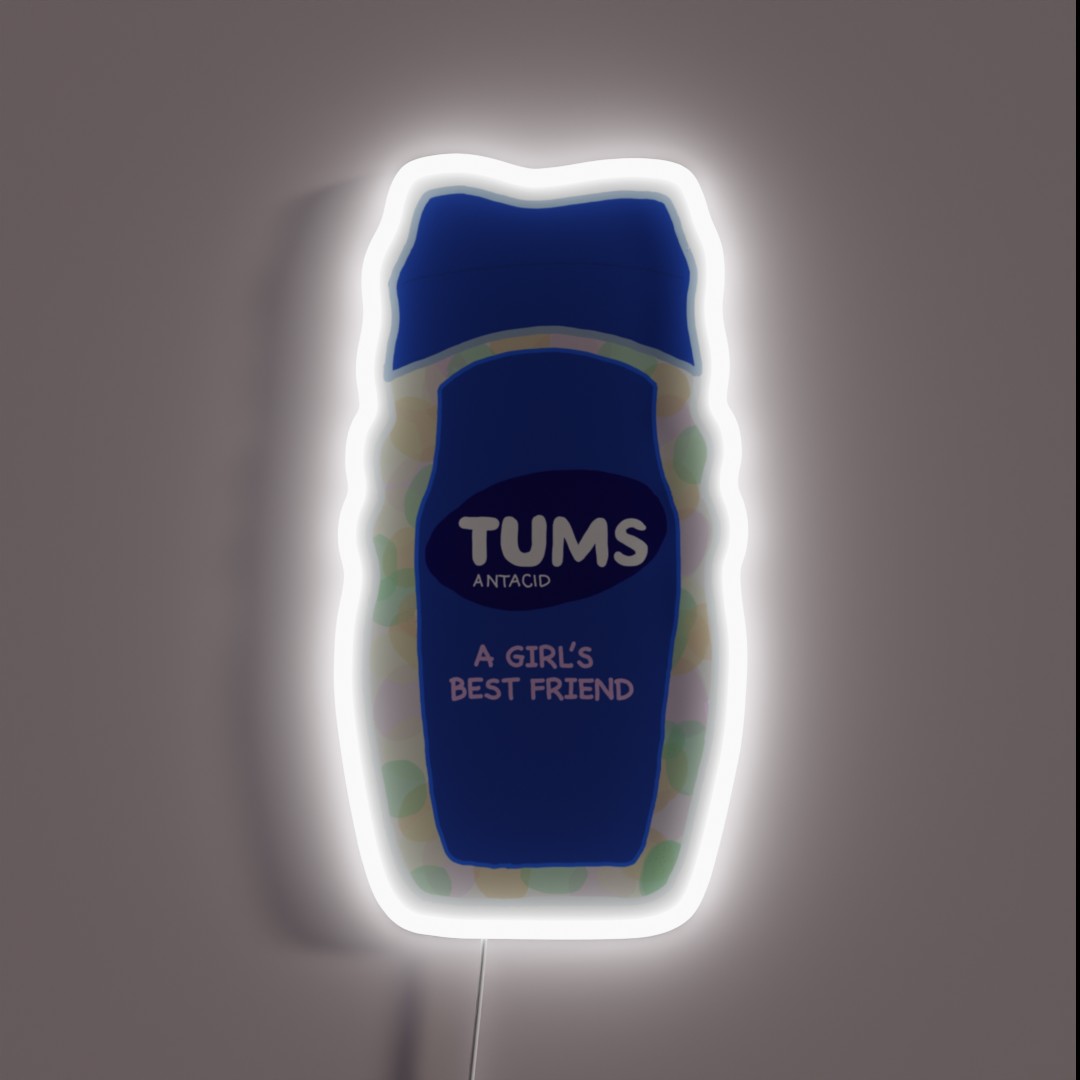 Funny Tums A Girl S Best Friend RGB Neon Sign Funny Tums A Girl S Best Friend RGB Neon Sign