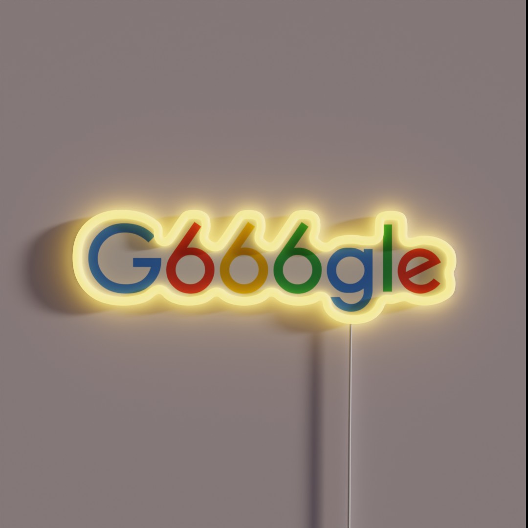 G666gle Search Engine Of The Beast RGB Neon Sign G666gle Search Engine Of The Beast RGB Neon Sign