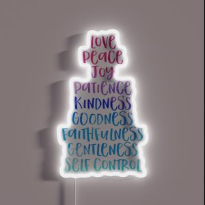 Galatians 5 22 Fruits Of The Spirit RGB Neon Sign
