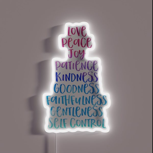 Galatians 5 22 Fruits Of The Spirit RGB Neon Sign