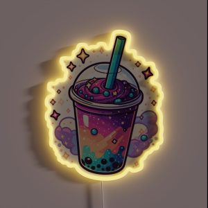 Galaxy Bubble Tea RGB Neon Sign