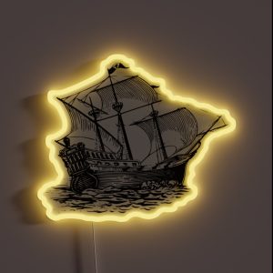 Galleon Ship RGB Neon Sign