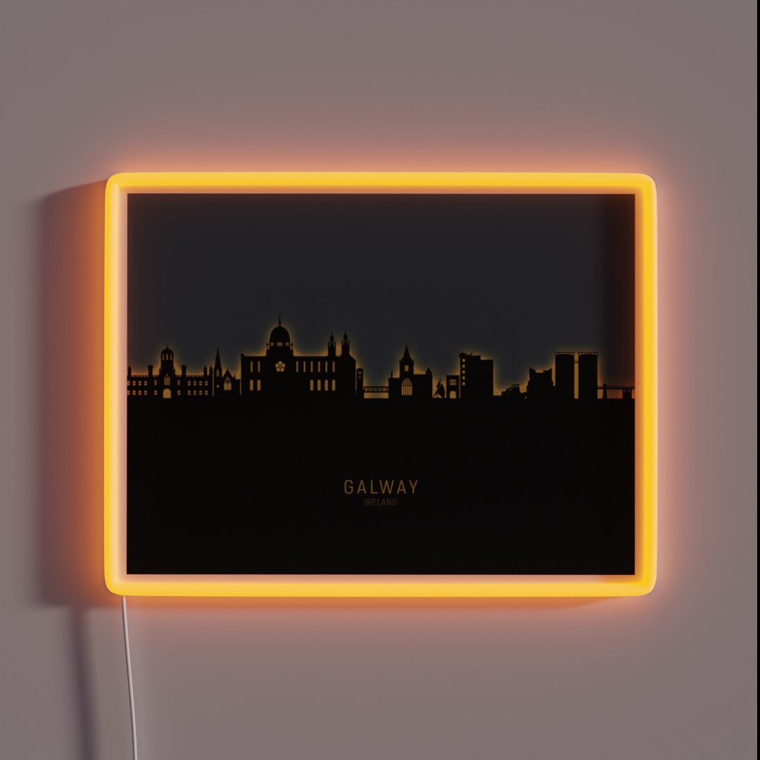 Galway Ireland Skyline RGB Neon Sign Galway Ireland Skyline RGB Neon Sign