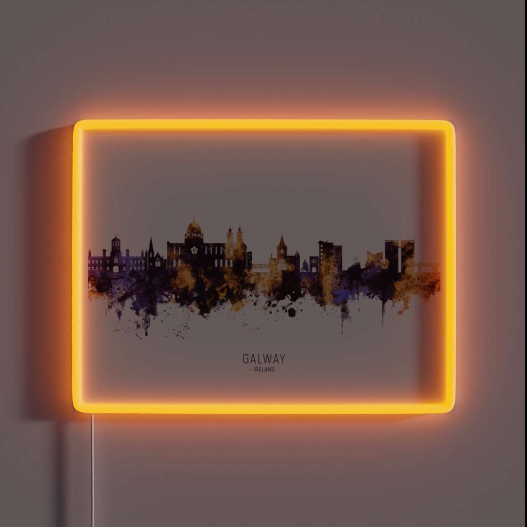 Galway Ireland Skyline RGB Neon Sign Galway Ireland Skyline RGB Neon Sign