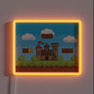 Gamer 8 Bit Castle Video Game Design RGB Neon Sign Gamer 8 Bit Castle Video Game Design RGB Neon Sign