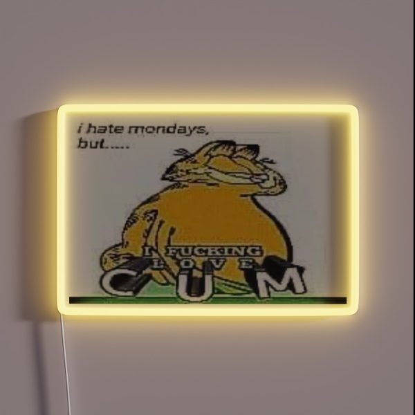 Garfield Coom Meme RGB Neon Sign