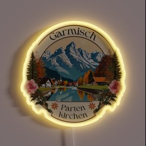 Garmisch Partenkirchen Bavaria Alps Zugspitze RGB Neon Sign