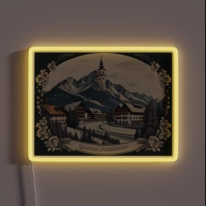 Garmisch Partenkirchen Bavaria Alps Zugspitze RGB Neon Sign