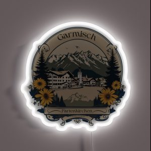 Garmisch Partenkirchen Bavaria Alps Zugspitze RGB Neon Sign