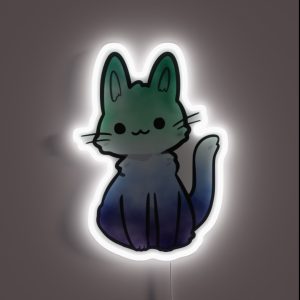 Gay Man Watercolour Cat Subtle Abstract Pride Flag RGB Neon Sign