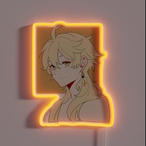 Genshin Impact Aether Long Hair With Background RGB Neon Sign