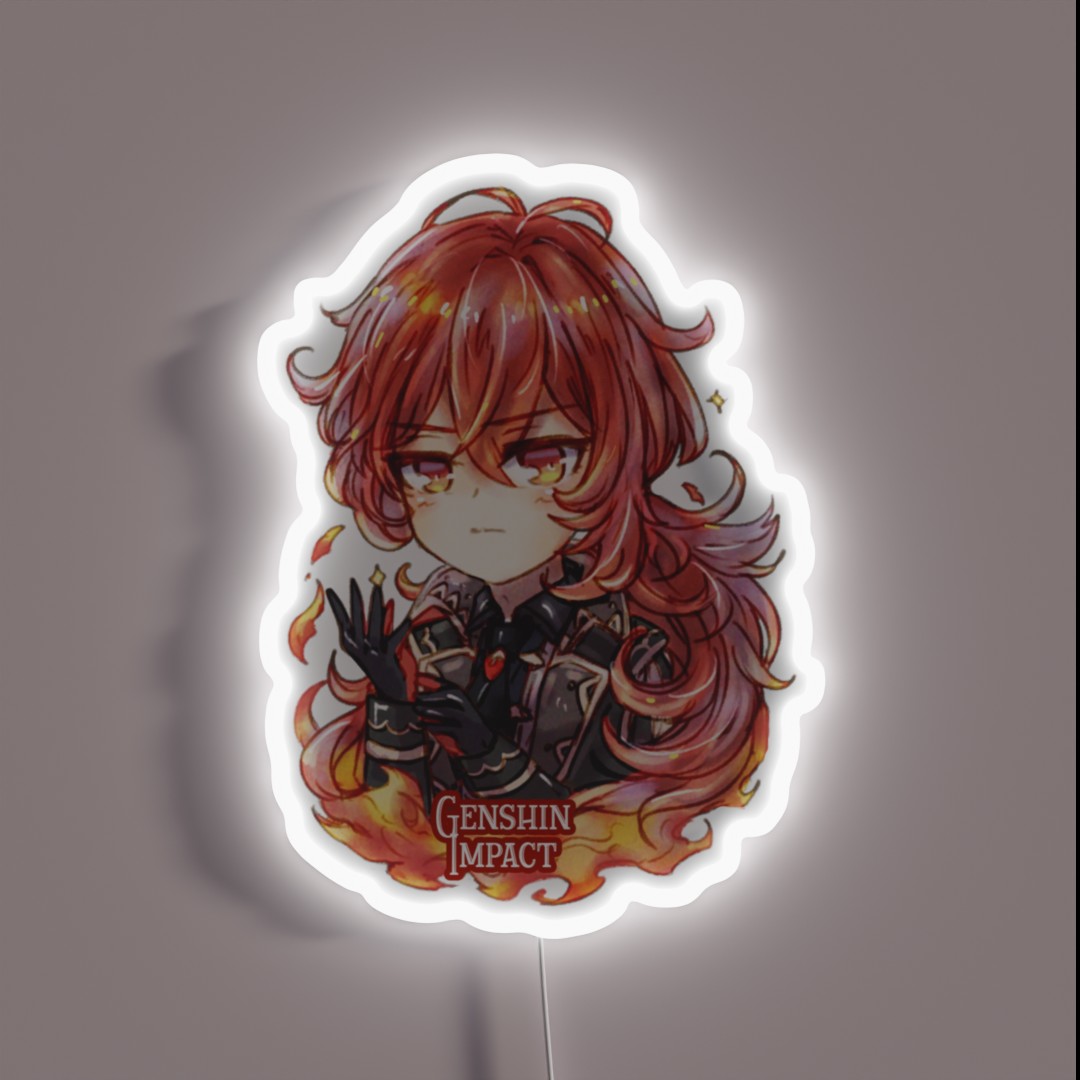 Genshin Impact Bois Diluc RGB Neon Sign Genshin Impact Bois Diluc RGB Neon Sign