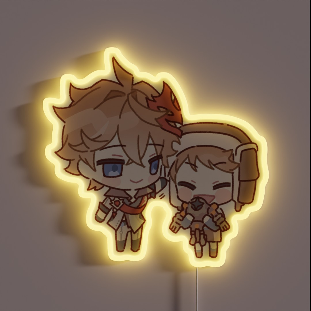 Genshin Impact Chibi Childe RGB Neon Sign Genshin Impact Chibi Childe RGB Neon Sign