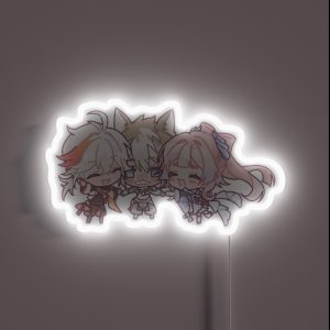 Genshin Impact Chibi Gorou Kokomi And Kazuha RGB Neon Sign