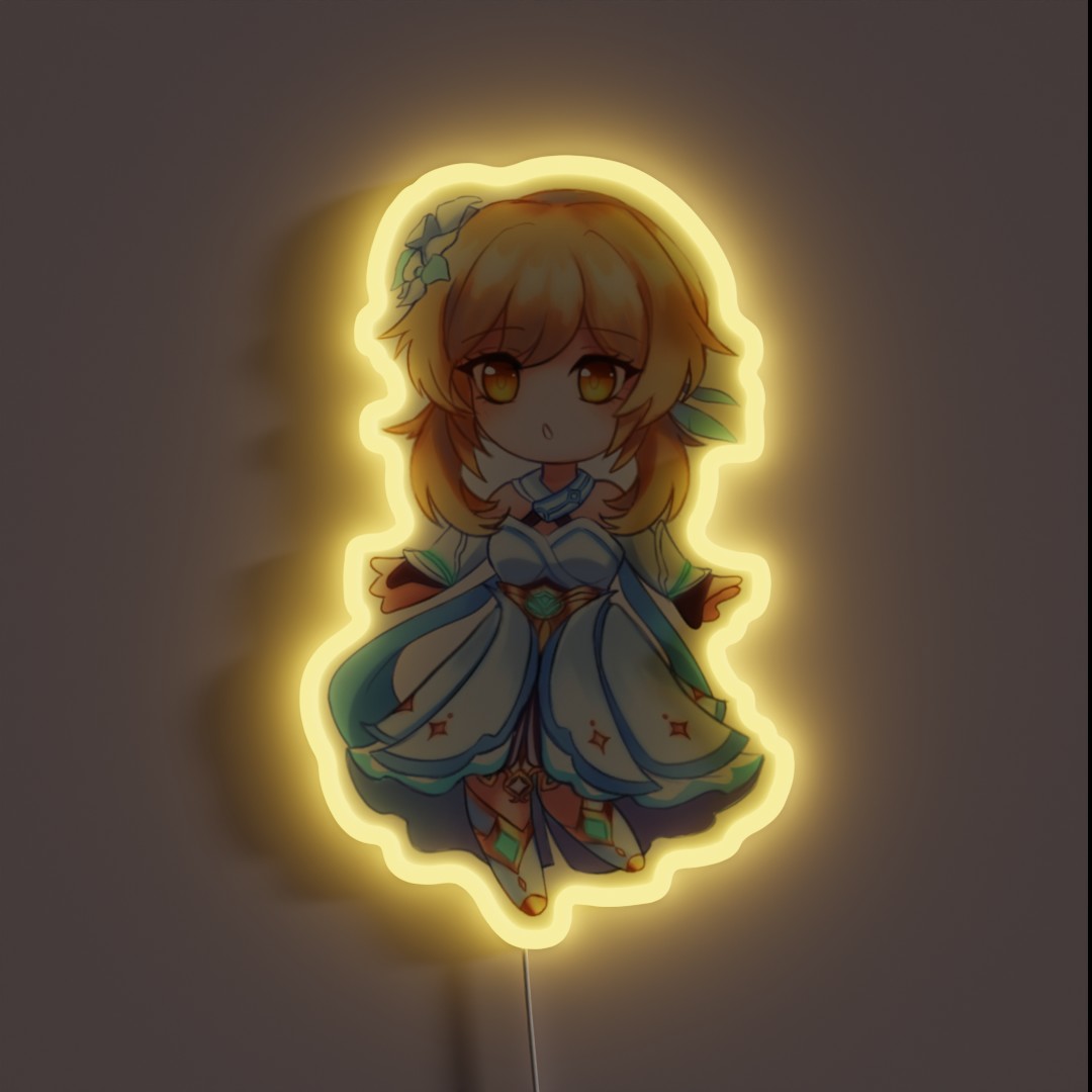 Genshin Impact Chibi Lumine RGB Neon Sign Genshin Impact Chibi Lumine RGB Neon Sign