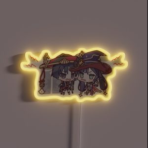 Genshin Impact Chibi Mona And Scaramouche RGB Neon Sign