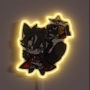 Genshin Impact Chibi Wriothesley RGB Neon Sign