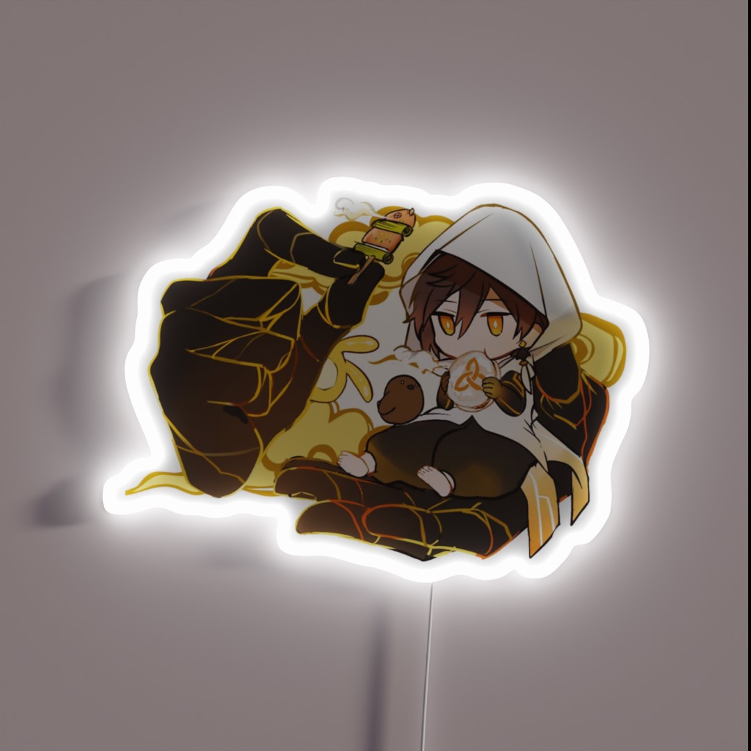 Genshin Impact Chibi Zhongli Geo Giant Hand RGB Neon Sign Genshin Impact Chibi Zhongli Geo Giant Hand RGB Neon Sign