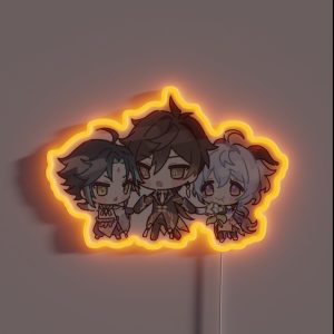 Genshin Impact Chibi Zhongshan Ganyu And Xiao RGB Neon Sign Genshin Impact Chibi Zhongshan Ganyu And Xiao RGB Neon Sign