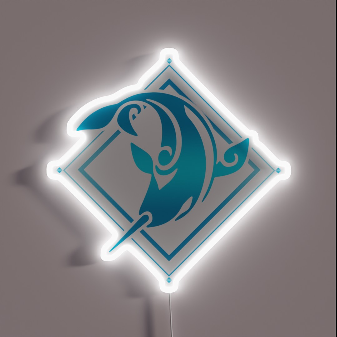 Genshin Impact Childe Tartaglia Hydro Emblem RGB Neon Sign Genshin Impact Childe Tartaglia Hydro Emblem RGB Neon Sign