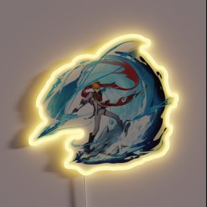 Genshin Impact Childe Tartaglia Official Character Wish Gacha Splash Art RGB Neon Sign
