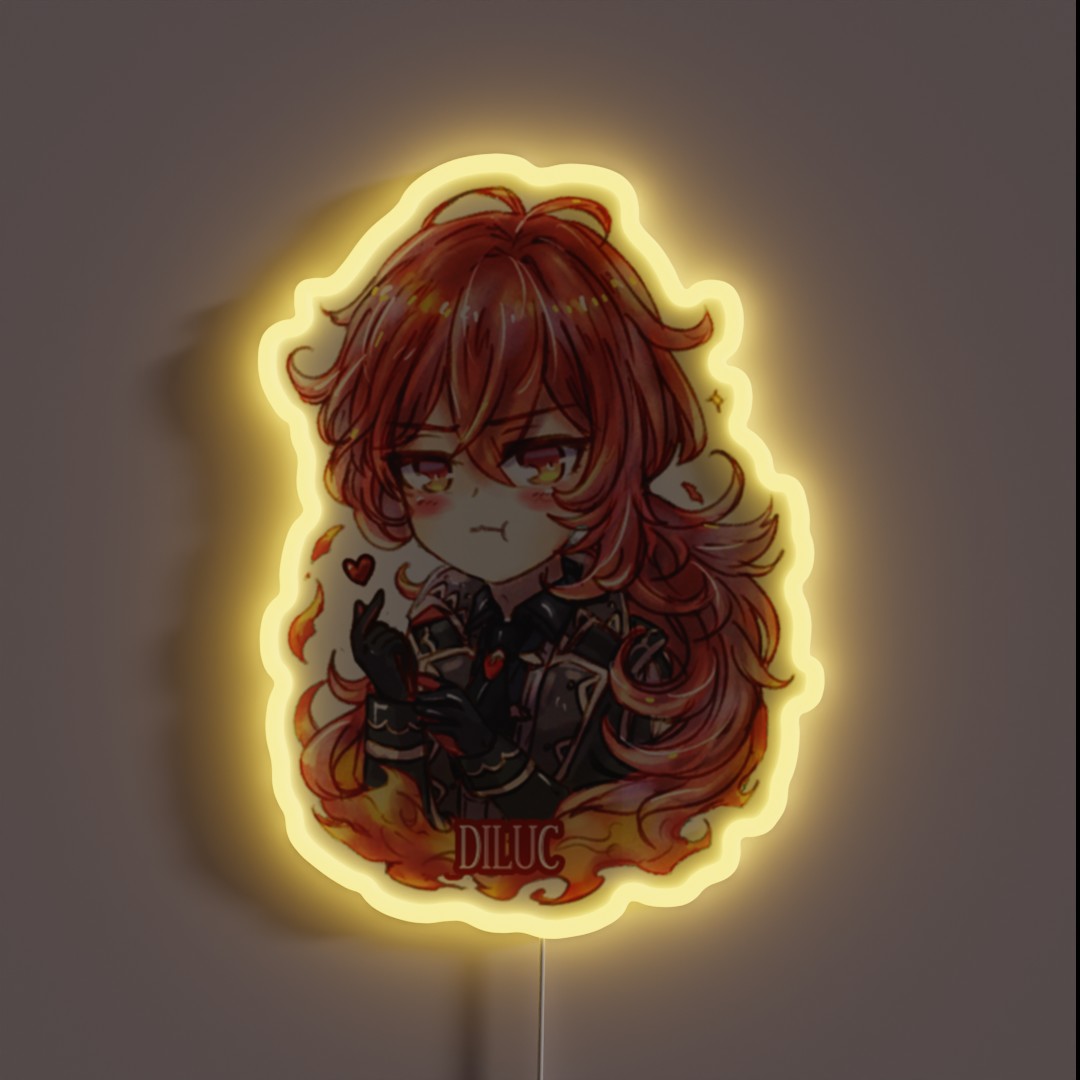 Genshin Impact Diluc 2 RGB Neon Sign Genshin Impact Diluc 2 RGB Neon Sign