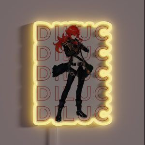 Genshin Impact Diluc Design RGB Neon Sign Genshin Impact Diluc Design RGB Neon Sign