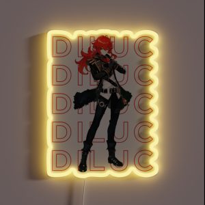 Genshin Impact Diluc Design RGB Neon Sign Genshin Impact Diluc Design RGB Neon Sign