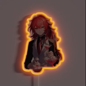 Genshin Impact Diluc Ragnvindr RGB Neon Sign Genshin Impact Diluc Ragnvindr RGB Neon Sign