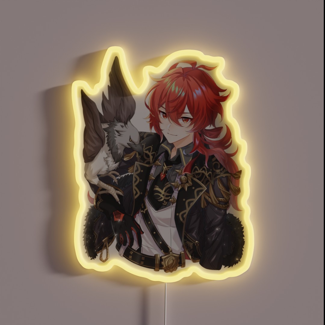 Genshin Impact Diluc Ragnvindr RGB Neon Sign Genshin Impact Diluc Ragnvindr RGB Neon Sign