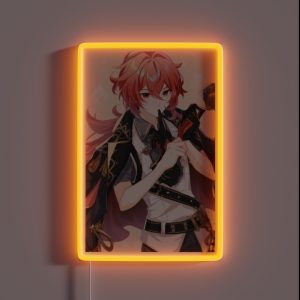 Genshin Impact Diluc Ragnvindr RGB Neon Sign Genshin Impact Diluc Ragnvindr RGB Neon Sign