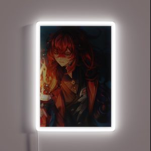 Genshin Impact Diluc Ragnvindr RGB Neon Sign Genshin Impact Diluc Ragnvindr RGB Neon Sign