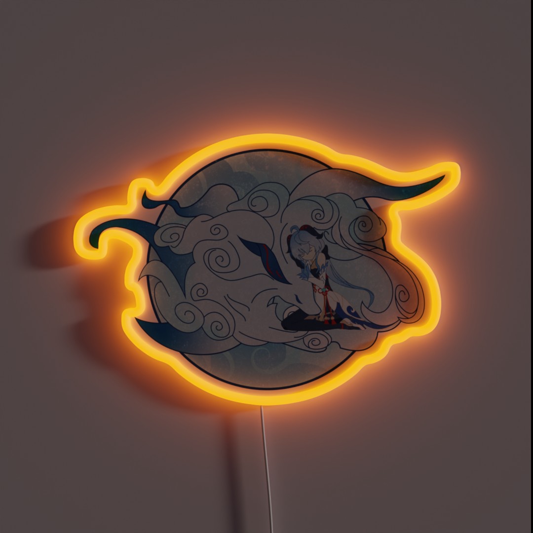 Genshin Impact Ganyu Plenilune Glaze RGB Neon Sign Genshin Impact Ganyu Plenilune Glaze RGB Neon Sign