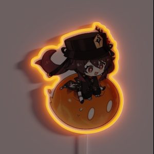 Genshin Impact Hu Tao And Pyro Slime RGB Neon Sign
