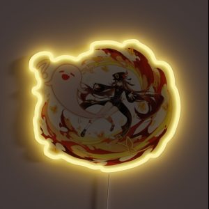 Genshin Impact Hu Tao Official Character Wish Gacha Splash Art RGB Neon Sign Genshin Impact Hu Tao Official Character Wish Gacha Splash Art RGB Neon Sign