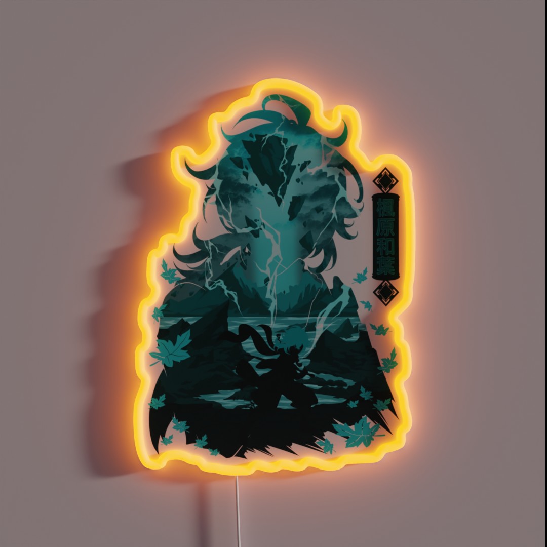 GENSHIN IMPACT KAEDEHARA KAZUHA NEGATIVE SPACE RGB Neon Sign GENSHIN IMPACT KAEDEHARA KAZUHA NEGATIVE SPACE RGB Neon Sign