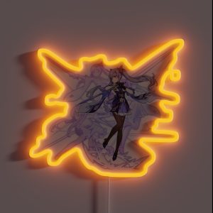 Genshin Impact Keqing Official Character Wish Gacha Splash Art RGB Neon Sign
