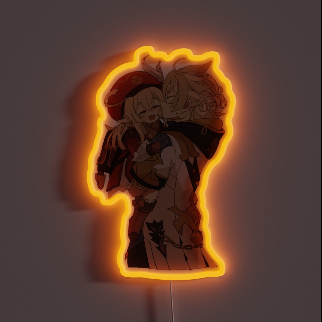 Genshin Impact Klee And Albedo RGB Neon Sign Genshin Impact Klee And Albedo RGB Neon Sign