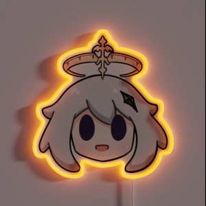 Genshin Impact Paimon Chibi Head RGB Neon Sign Genshin Impact Paimon Chibi Head RGB Neon Sign