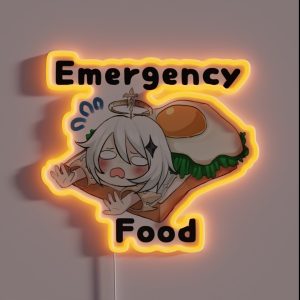 Genshin Impact Paimon Emergency Food W Text RGB Neon Sign