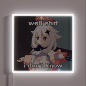 Genshin Impact Paimon Well Shit I Dunno RGB Neon Sign Genshin Impact Paimon Well Shit I Dunno RGB Neon Sign